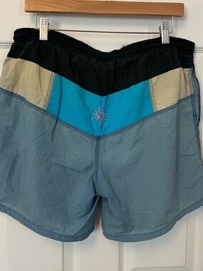 Vintage Surf Odyssey Color Block Swim Shorts M Retro 90s Surf Skate Style